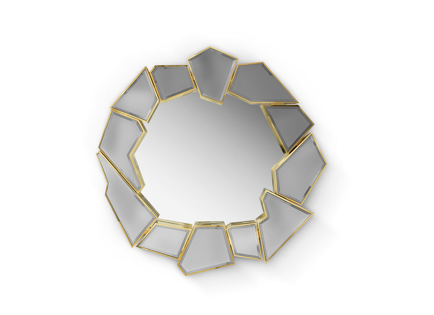 Crackle Round Mirror