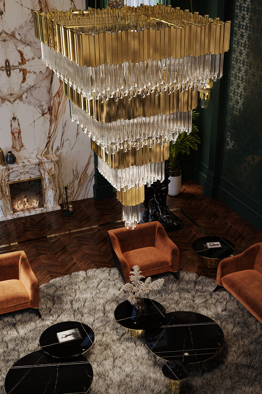 Empire Square Chandelier