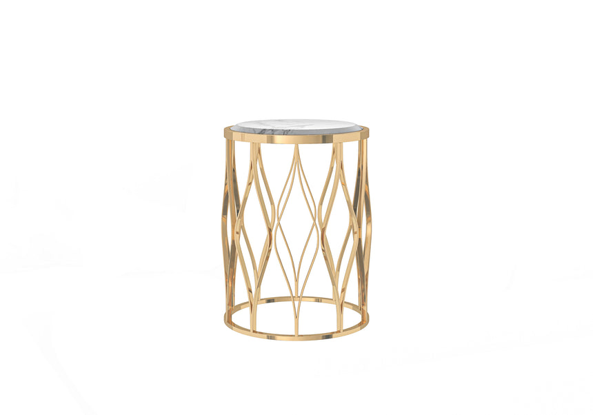 Round Metal Base Side Table