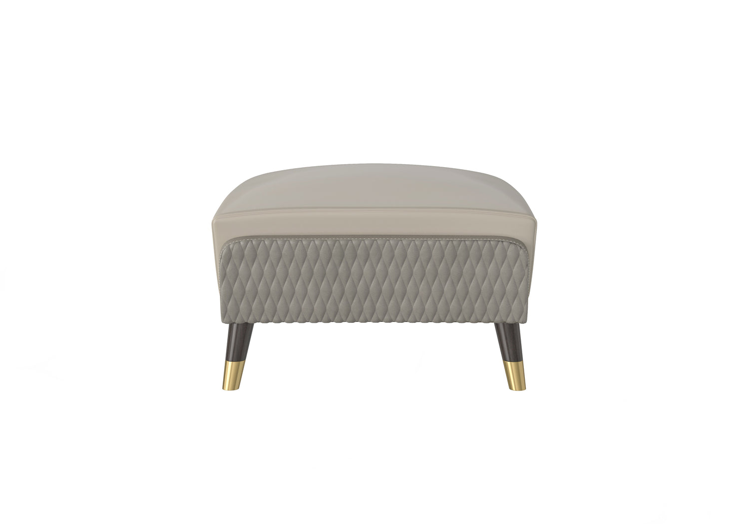 Rectangular Ottoman with Golden Accents