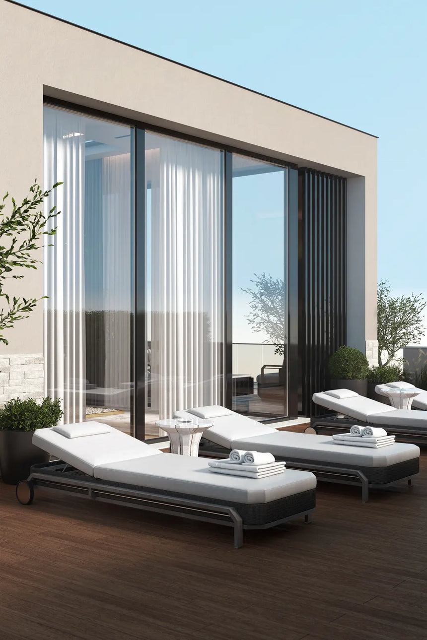 Hampton Grey Sunlounger