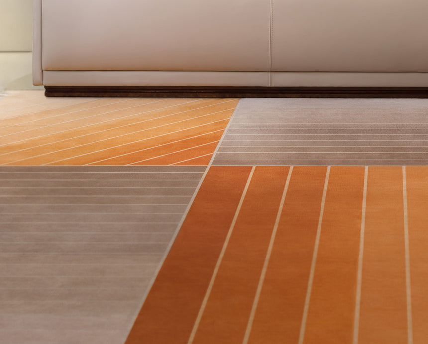 Madison Orange Striped Carpet