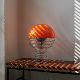 Wire Table Lamp 30 w. orange shade