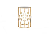 Round Gold Geometric Side Table