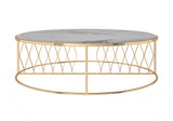 Round Coffee Table with Gold Base