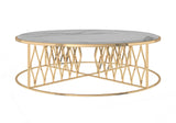 Round Coffee Table with Gold Base