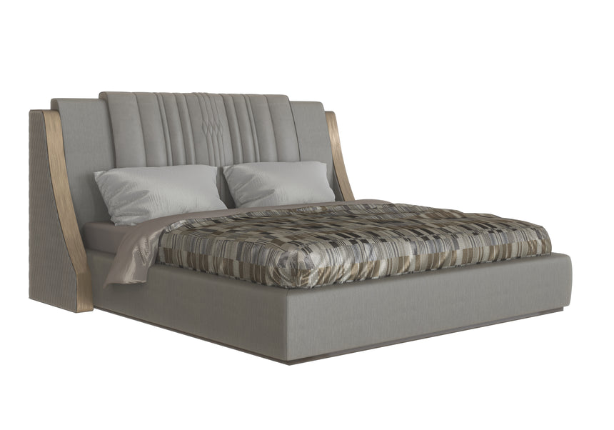 Contemporary Bed with Padded Headboard