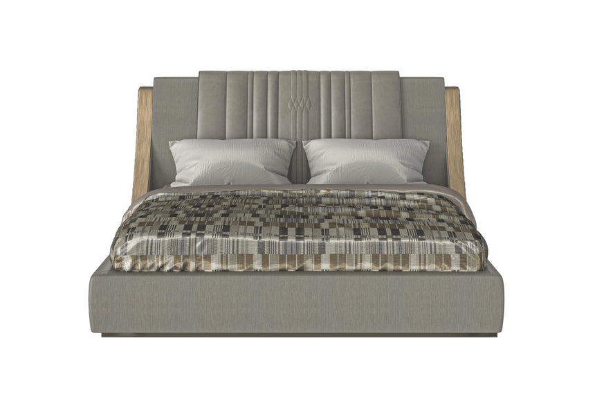 Contemporary Bed with Padded Headboard