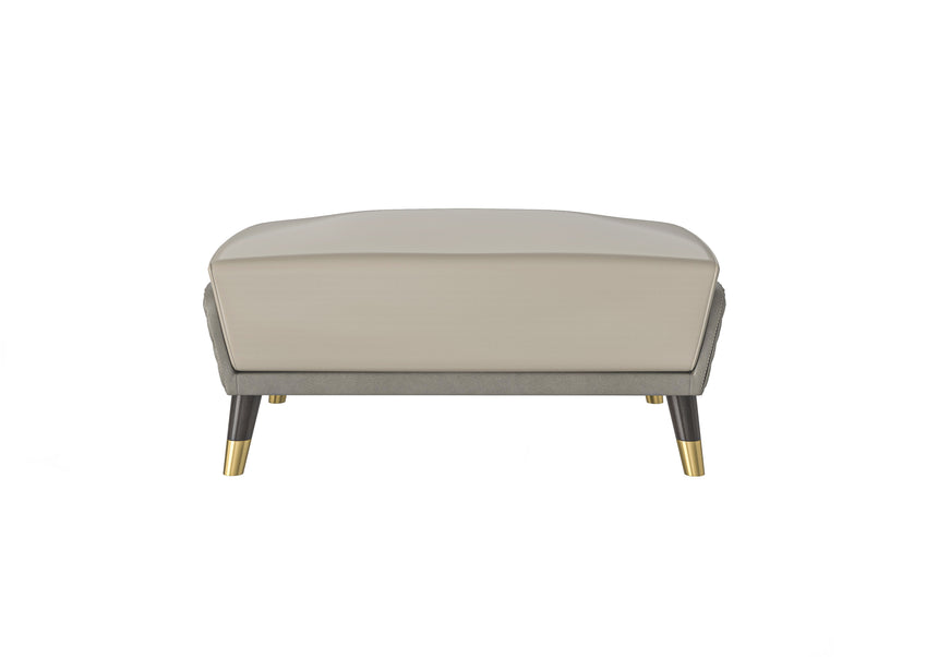 Rectangular Ottoman with Golden Accents