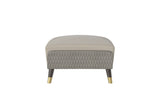 Rectangular Ottoman with Golden Accents