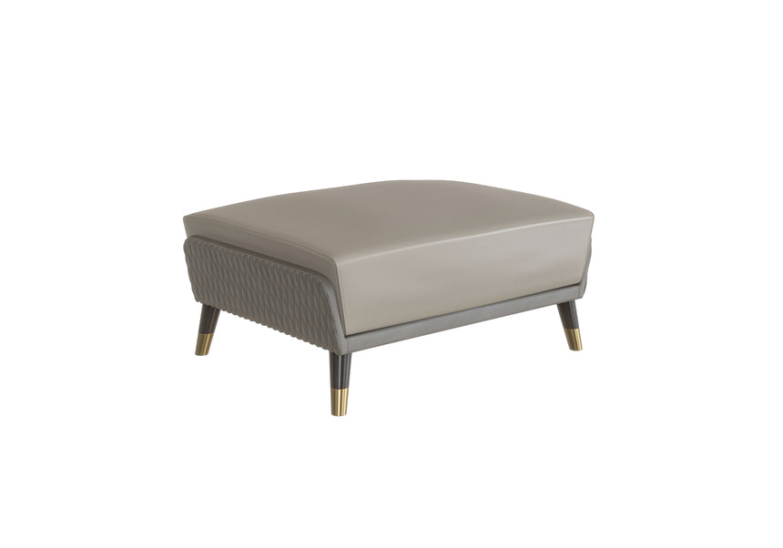 Rectangular Ottoman with Golden Accents