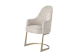 Contemporary Beige Upholstered Chair with Armrests