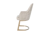 Contemporary Beige Upholstered Chair with Armrests