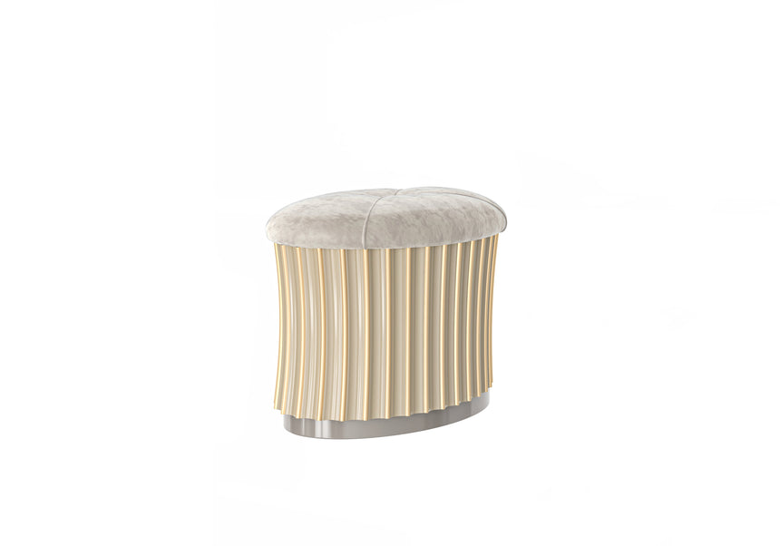 Sculptural Pleated Pouf