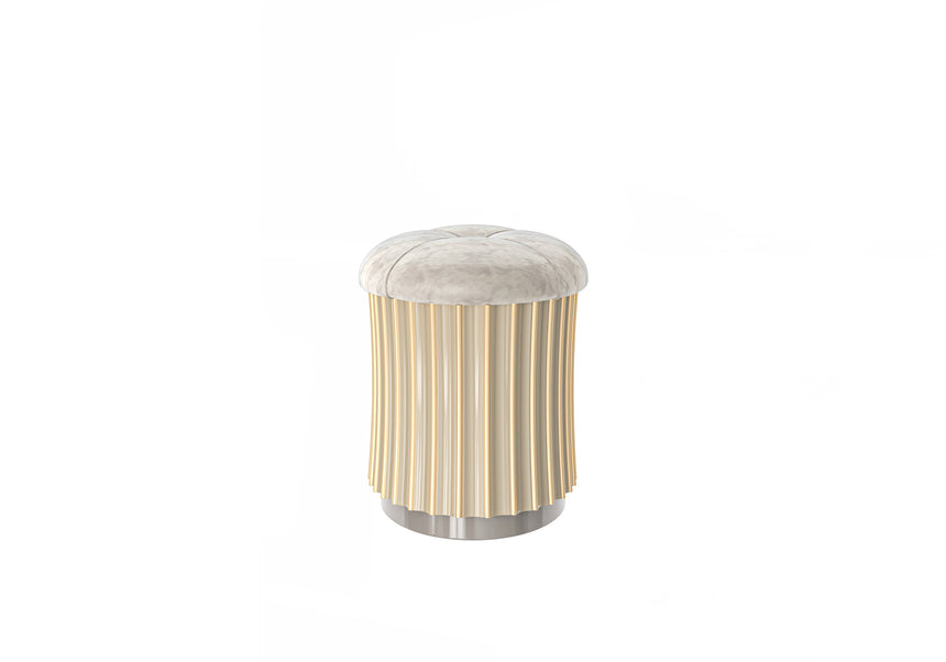 Sculptural Pleated Pouf