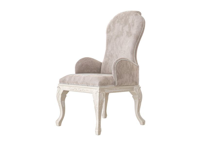 Classic Carved Chair with Armrests