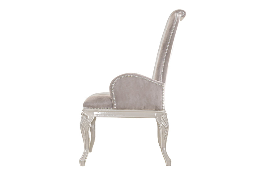 Classic Carved Chair with Armrests