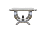 Sculptural Silver Side Table