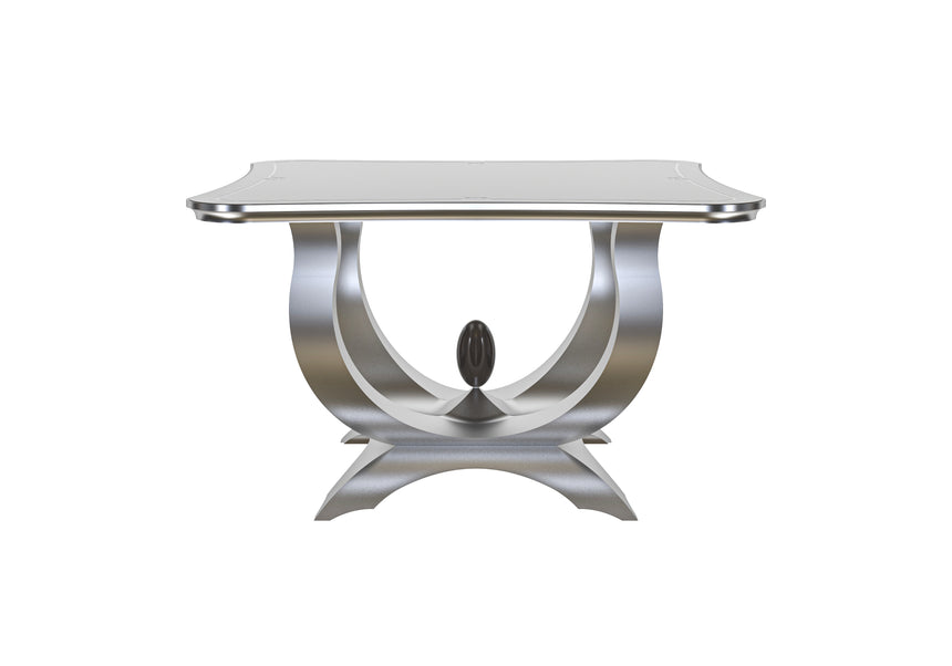 Sculptural Silver Side Table