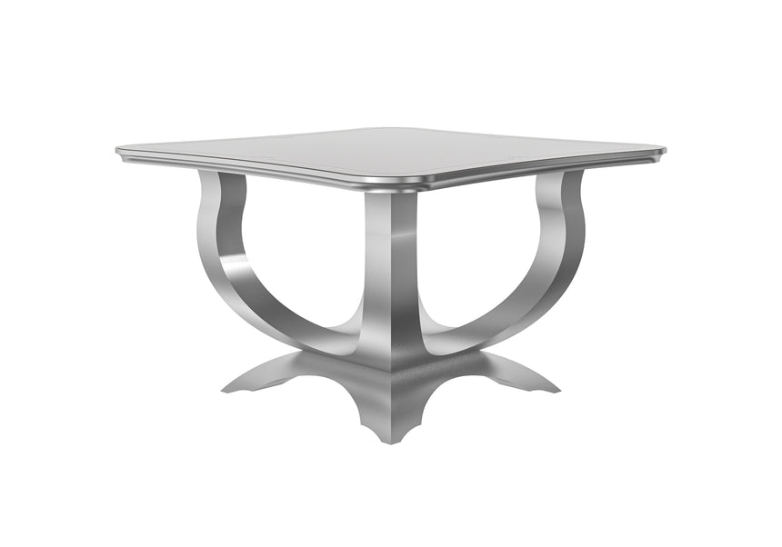 Sculptural Silver Side Table