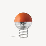 Wire Table Lamp w. orange shade