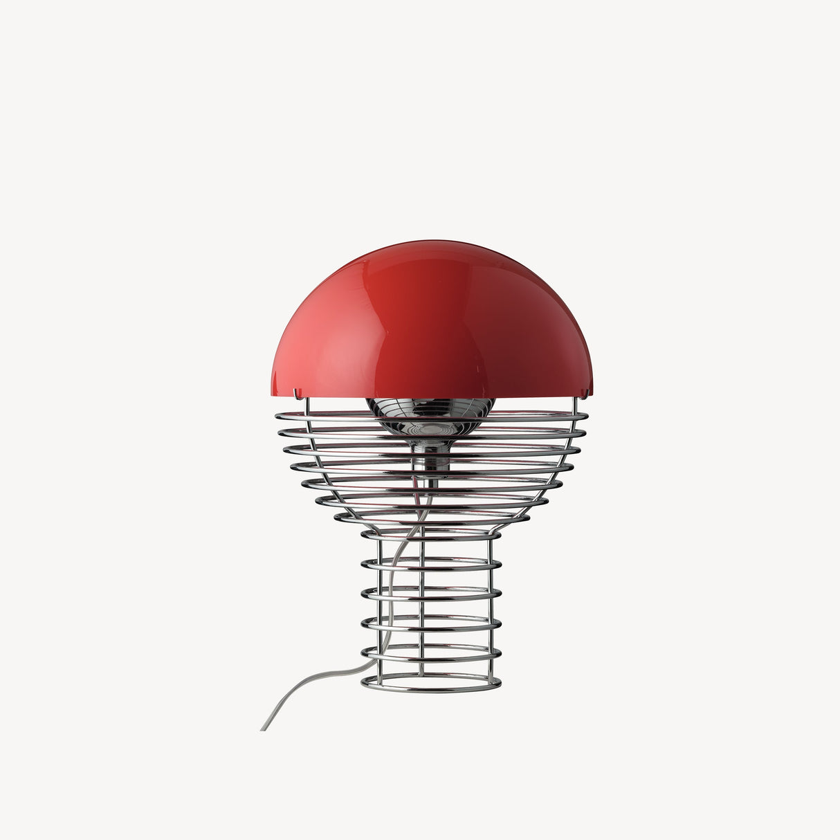 Wire Table Lamp 30 w. red shade