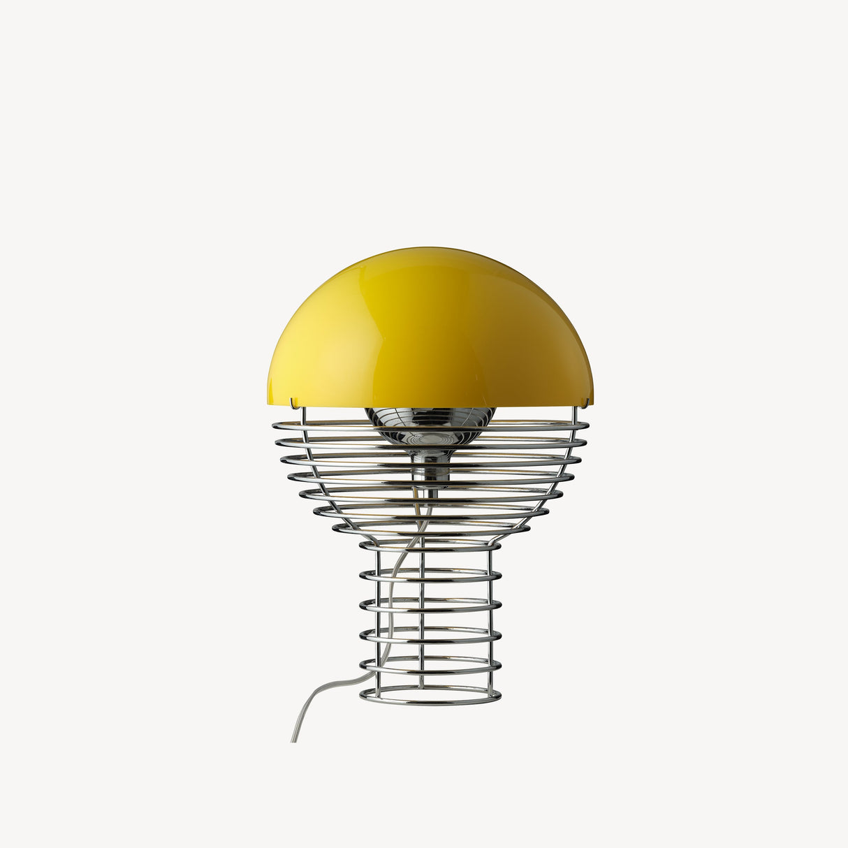 Wire Table Lamp 30 w. yellow shade